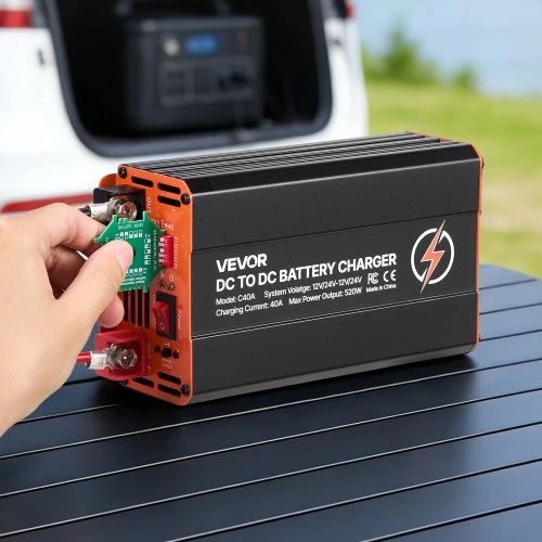 VEVOR DC į DC akumuliatorių įkroviklis C40A, 520 W, 40 A, 12V/24V