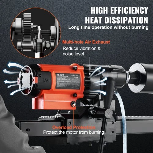 Koduva Deimantinė gręžimo mašina VEVOR, šlapiam ir sausam gręžimui, 3200 W, 750 RPM, iki 20 cm