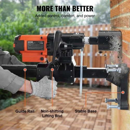 Koduva Deimantinė gręžimo mašina VEVOR, šlapiam ir sausam gręžimui, 3200 W, 750 RPM, iki 20 cm