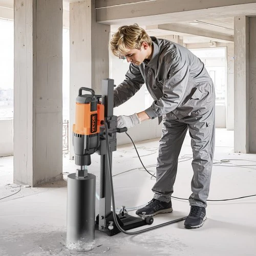 Koduva Deimantinė gręžimo mašina VEVOR Z1Z-9260 su stovu ir ratukais, 3200 W, 750 RPM, maks. gręžimo skersmuo 26 cm