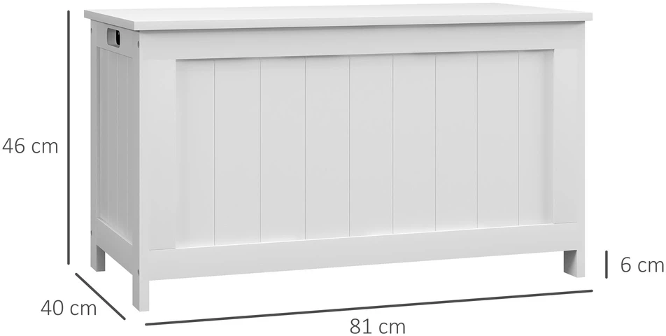 Aosom Dėžė daiktams, MDF, balta, 81 x 40 x 46 cm