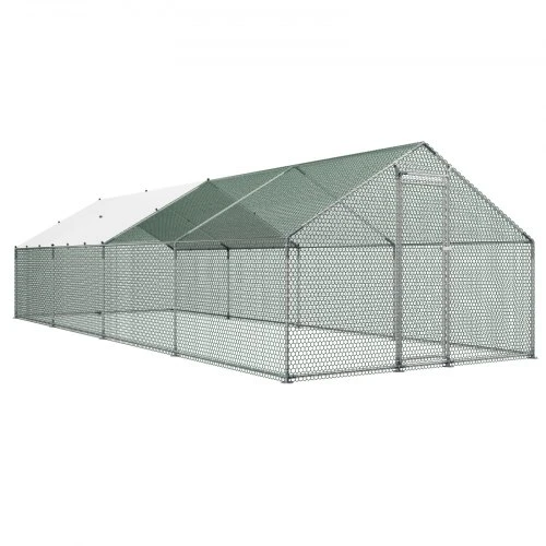 VEVOR Didelė metalinė vištidė JD382, 3 x 8 x 2 m
