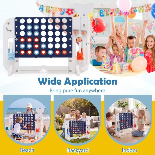 Promotion Didelis 4-ių žaidimų rinkinys „Giant 4-to-Score“, su žiedų mėtymo žaidimu, tamsiai mėlynas