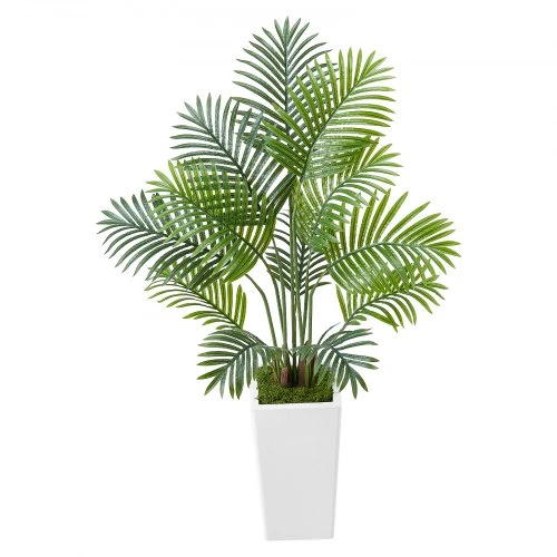 VEVOR Dirbtinė arekos palmė, 2 vnt., 122 cm, žalia, su baltu vazonu
