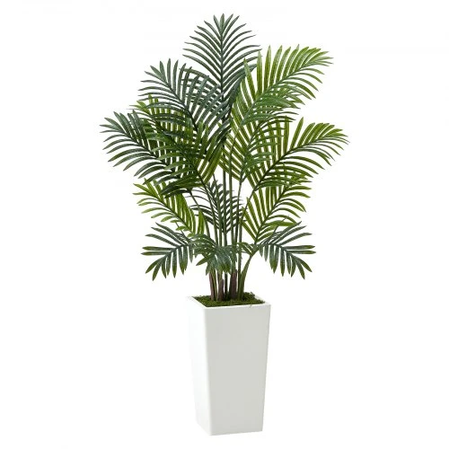 VEVOR Dirbtinė arekos palmė, 2 vnt., 122 cm, žalia, su baltu vazonu