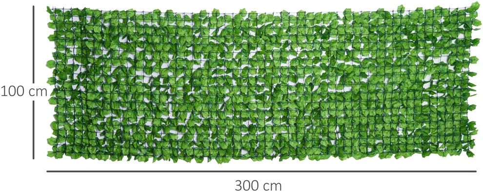 Aosom Dirbtinė gyvatvorė nuo žvilgsnių, šviesiai žalia, 300 x 100 cm
