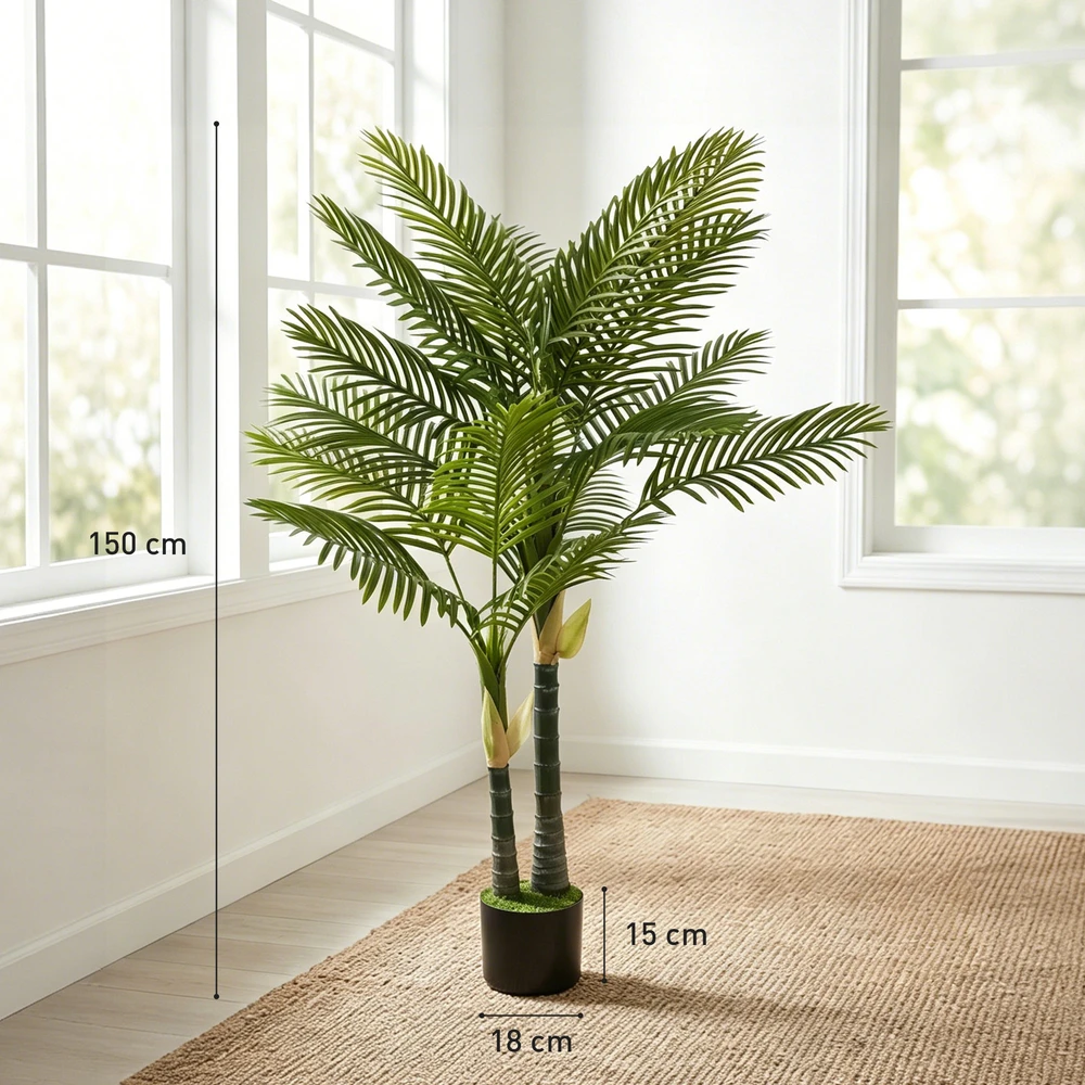 Aosom Dirbtinė palmė, 150 cm, žalia