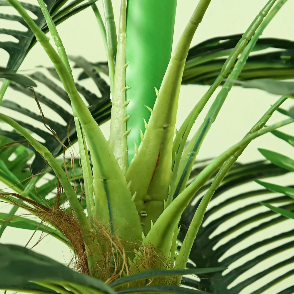 Aosom Dirbtinė palmė, 1,6 m, žalia, plastikas, su vazonu