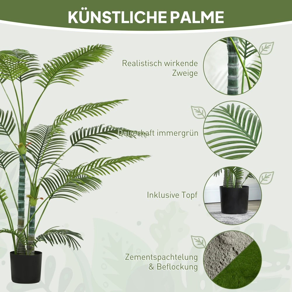 Aosom Dirbtinė palmė, žalia, 175 cm