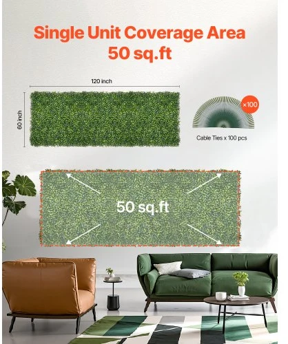 Koduva Dirbtinė žolės sienelė VEVOR, 60 x 120 col., Milan Grass, žalia