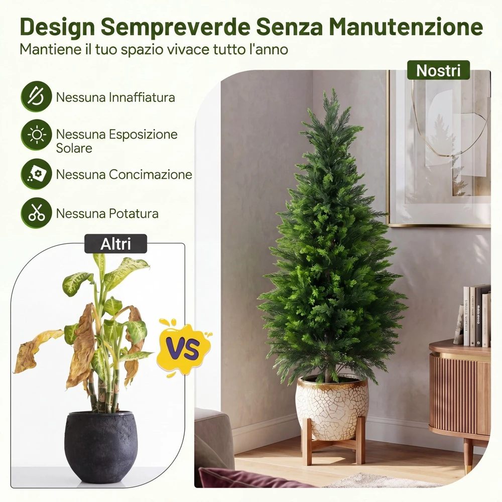 Koduva Dirbtiniai kedrai vazonuose, 2 vnt., 120 cm, žali