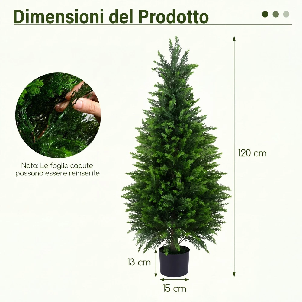 Koduva Dirbtiniai kedrai vazonuose, 2 vnt., 120 cm, žali