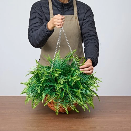 VEVOR Dirbtiniai paparčiai, 2 vnt., žali, su vazonais arba krepšiais, 58 cm