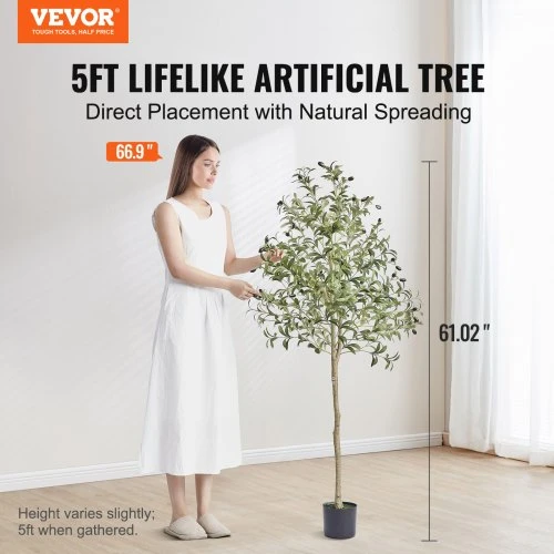 Koduva Dirbtinis alyvmedis VEVOR FH-GL150 vazone, žalias, PE, 155 cm