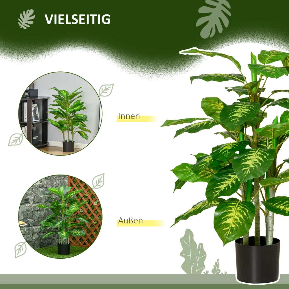 Aosom Dirbtinis augalas Dieffenbachia, žalia, 95 cm