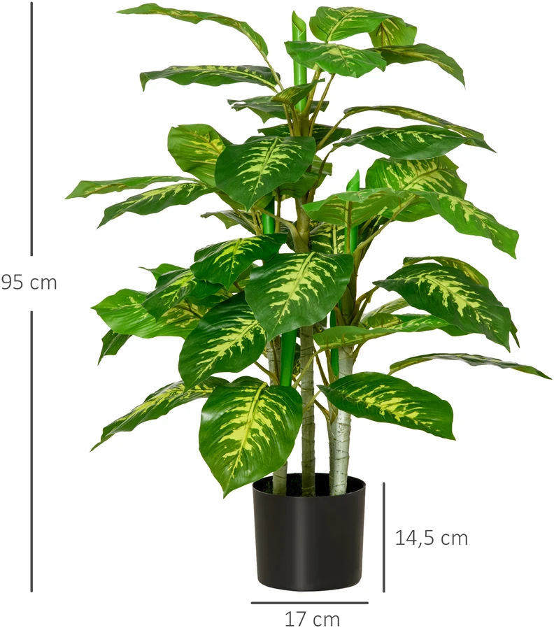 Aosom Dirbtinis augalas Dieffenbachia, žalia, 95 cm