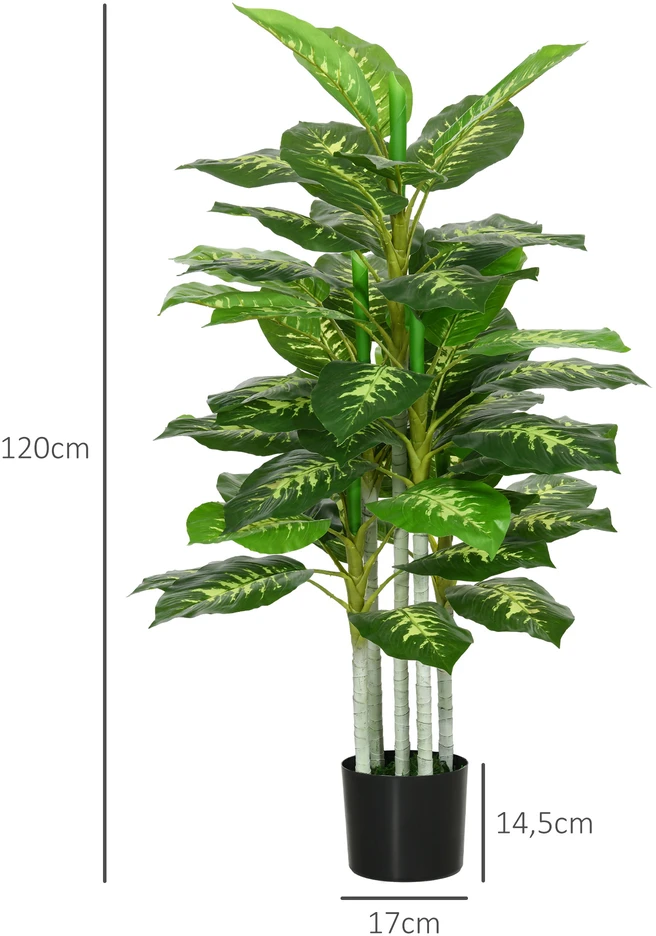 Aosom Dirbtinis augalas Dieffenbachie, žalios spalvos, 120 cm