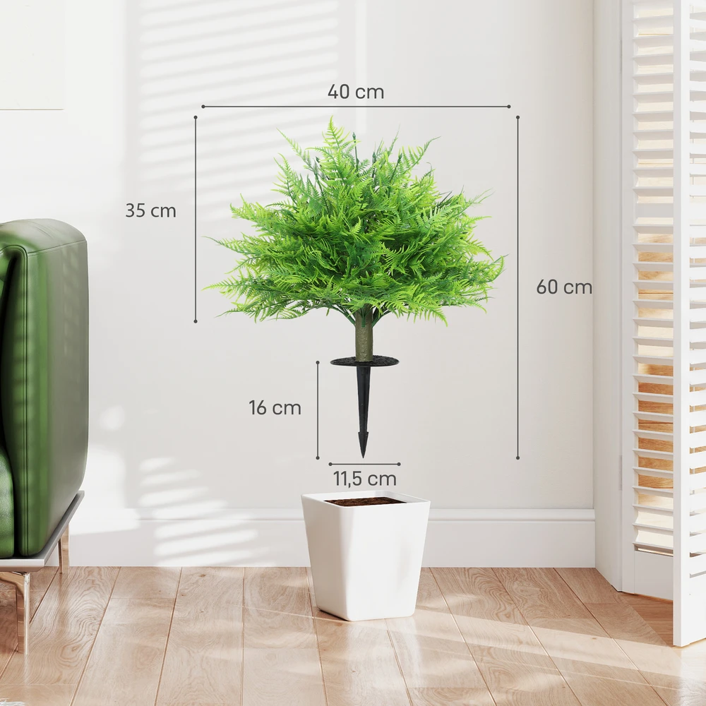 Aosom Dirbtinis Bostono paparčio krūmas, 2 vnt., žalias, 60 cm