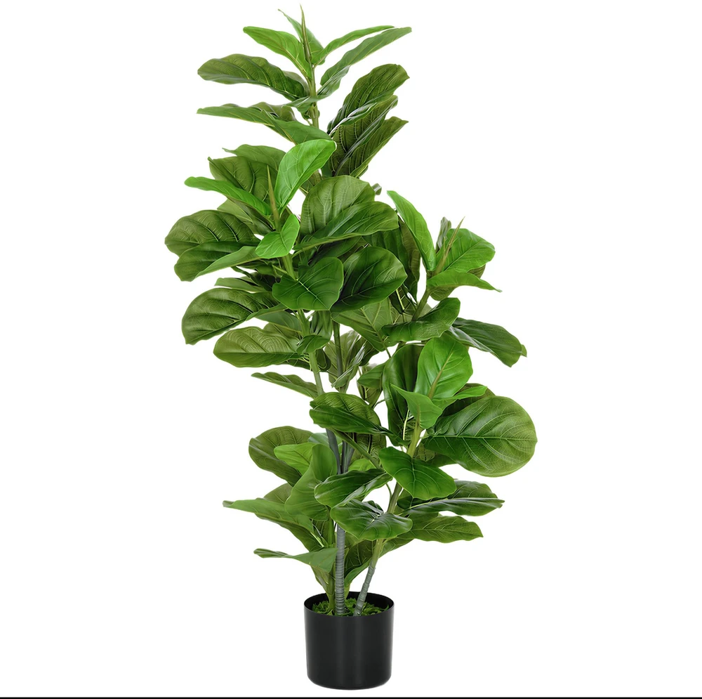 Aosom Dirbtinis fikusas, 110 cm, žalias, su vazonu