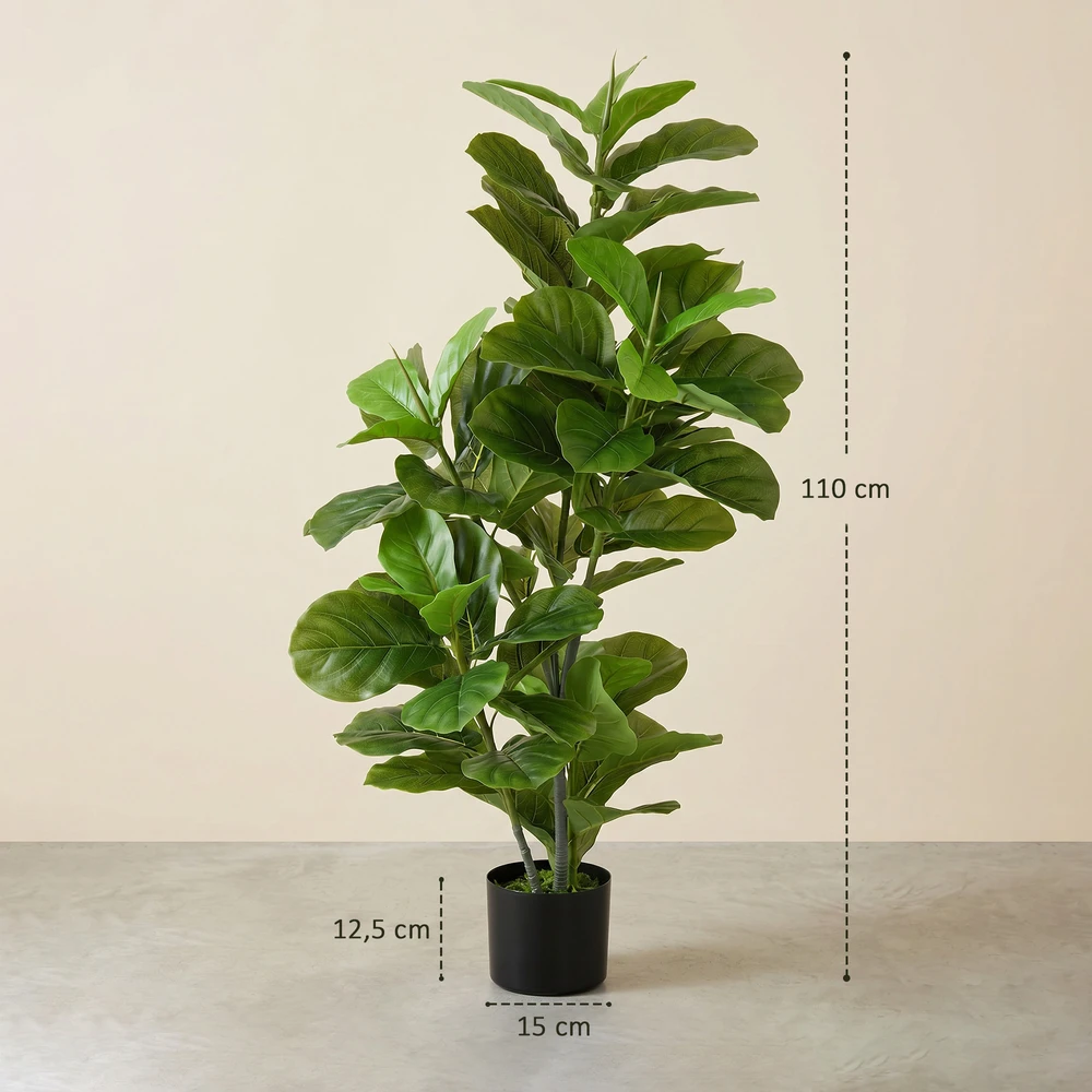 Aosom Dirbtinis fikusas, 110 cm, žalias, su vazonu