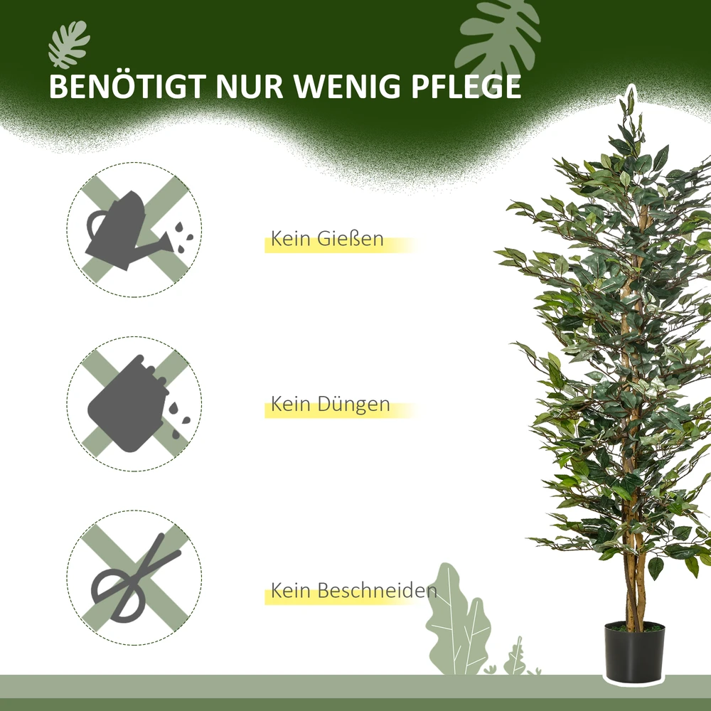 Aosom Dirbtinis fikuso medis, žalias, 150 cm