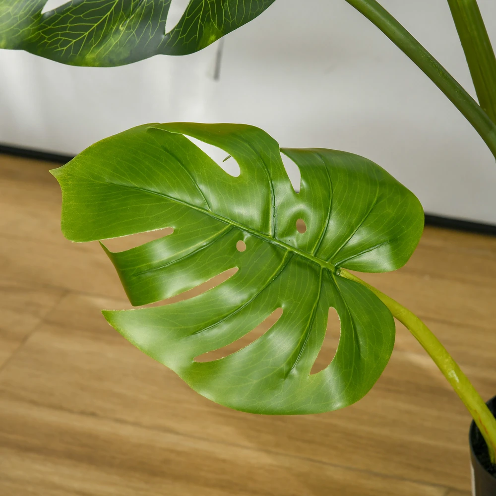 Aosom Dirbtinis monstera augalas, 110 cm, žalias, juodas, vazonas