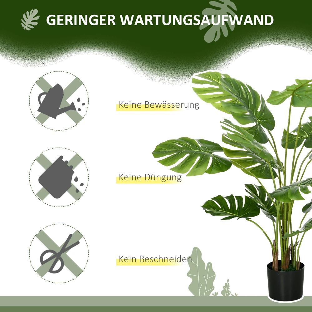 Aosom Dirbtinis monstera deliciosa augalas, žalias, 120 cm