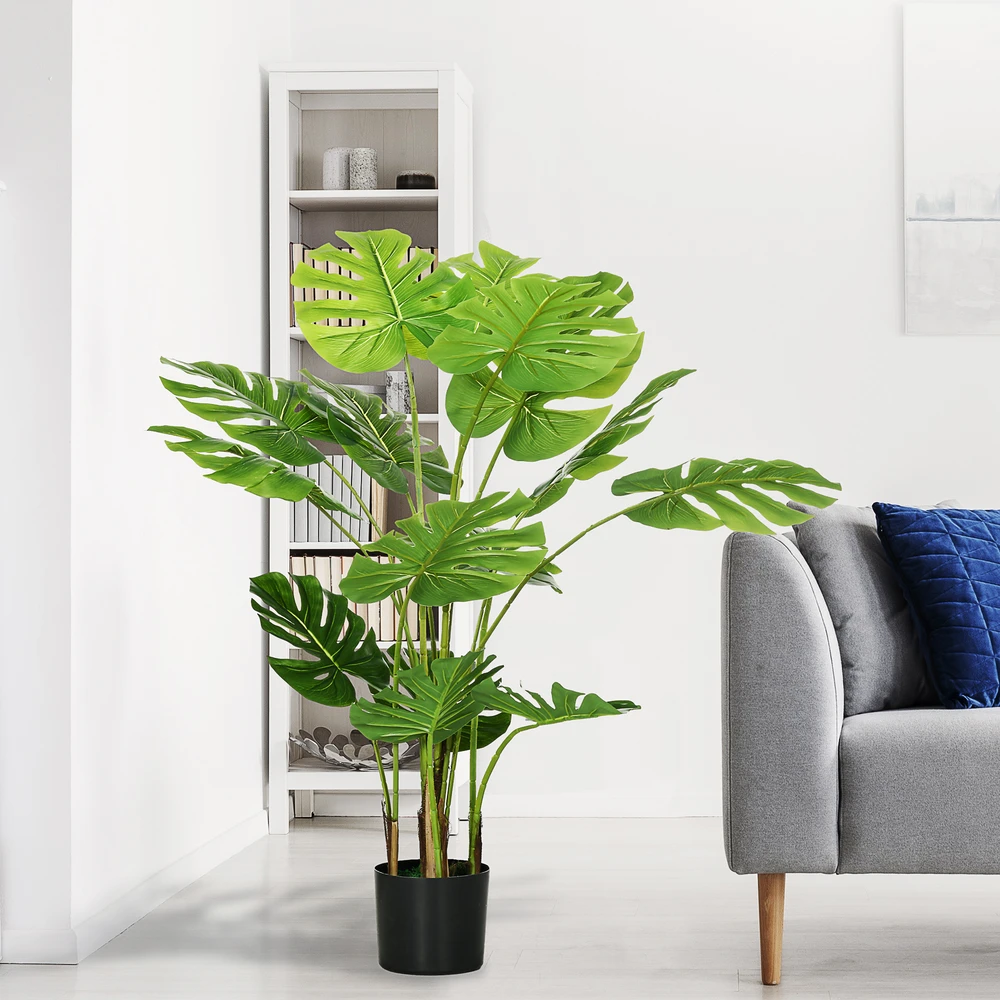 Aosom Dirbtinis monstera deliciosa augalas, žalias, 120 cm