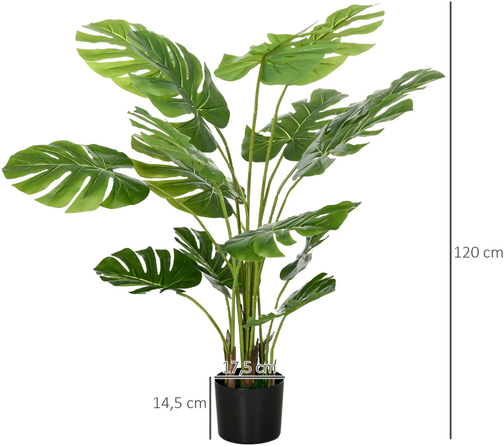 Aosom Dirbtinis monstera deliciosa augalas, žalias, 120 cm