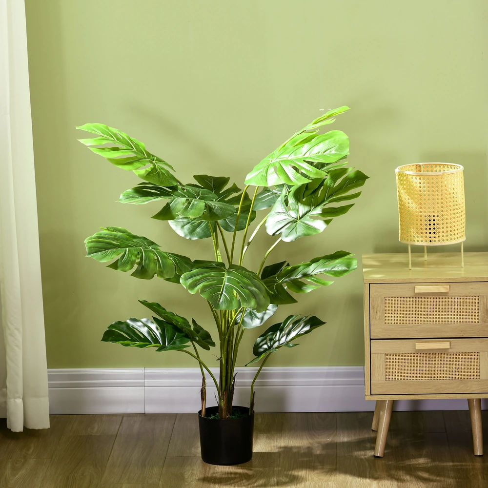 Aosom Dirbtinis monstera deliciosa augalas, žalias, 120 cm