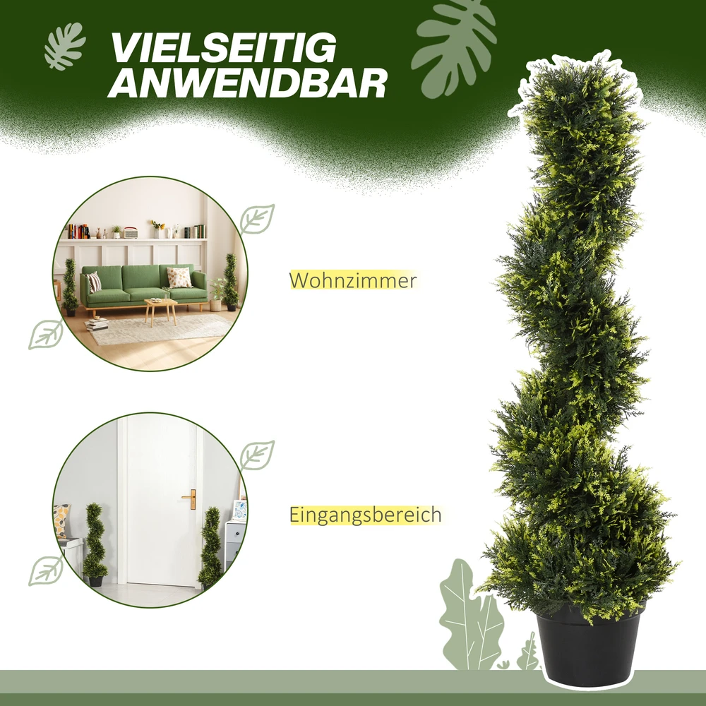 Aosom Dirbtinis spiralinis kedro medis su vazonu, 90 cm, žalias