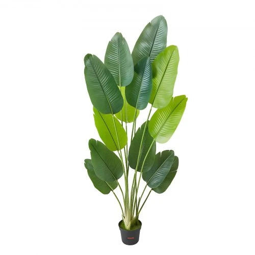 VEVOR Dirbtinis tropinis augalas rojaus paukštė, 190 cm, 13 kamienų, baltas vazonas