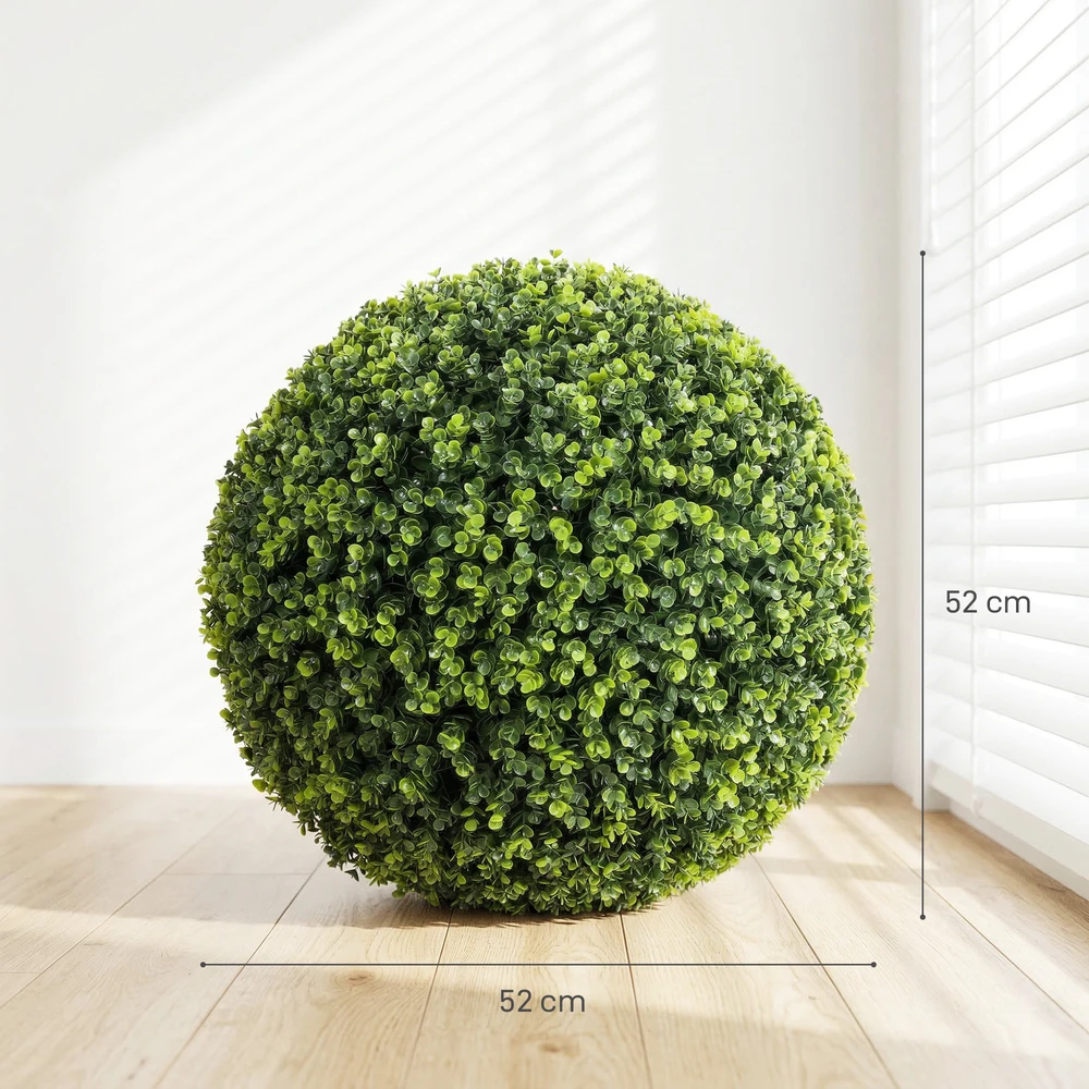 Aosom Dirbtinių eukaliptų kamuolių 2 vnt. rinkinys, 52 cm, žalia