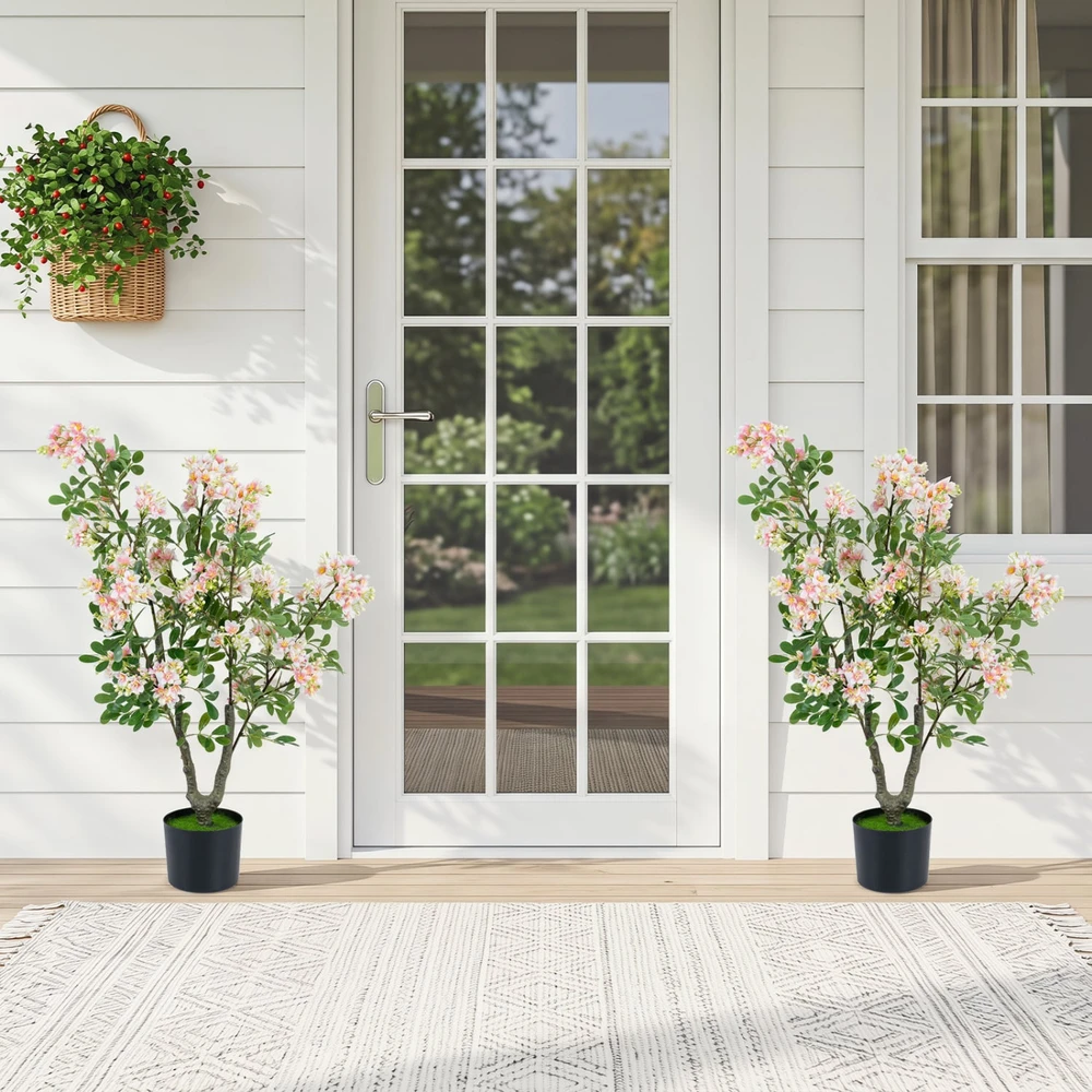 Promotion Dirbtinių impatiens medžių rinkinys iš 2 vnt., 91,4 cm, rožinė