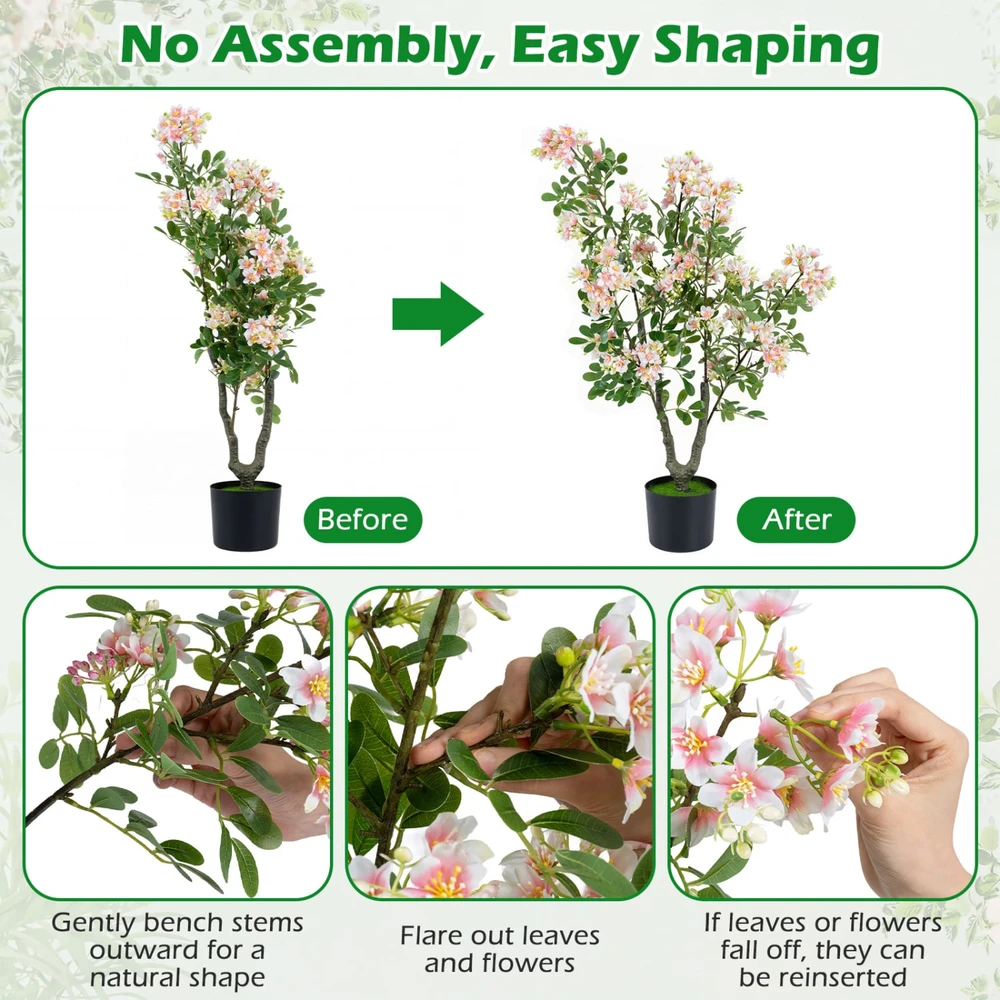 Promotion Dirbtinių impatiens medžių rinkinys iš 2 vnt., 91,4 cm, rožinė