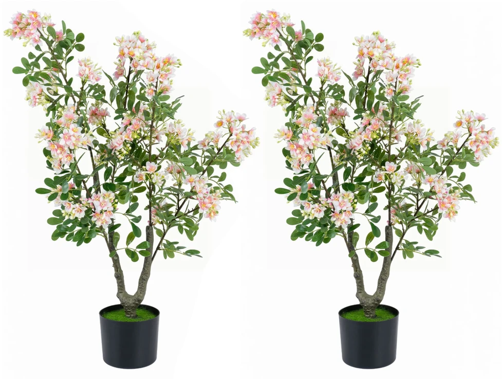 Promotion Dirbtinių impatiens medžių rinkinys iš 2 vnt., 91,4 cm, rožinė