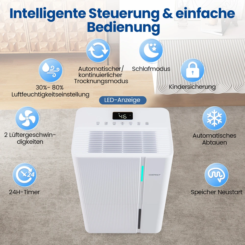 Sausintuvas Promotion Drėgmės surinkėjas 40L/24h 3 režimai 24h laikmatis baltas