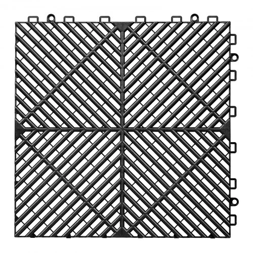 VEVOR Drenažinės grindų plytelės, jungiamos tarpusavyje, PP, juodos, 31 x 31 cm, 55 vnt.
