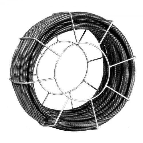 VEVOR Drenažo valymo trosas RC-9001C, 30 m x 19 mm, su 4 pjovikliais, vamzdžiams 100-200 mm