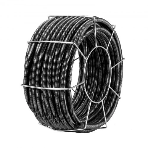 VEVOR Drenažo valymo trosas RC-9001C, 30 m x 19 mm, su 4 pjovikliais, vamzdžiams 100-200 mm