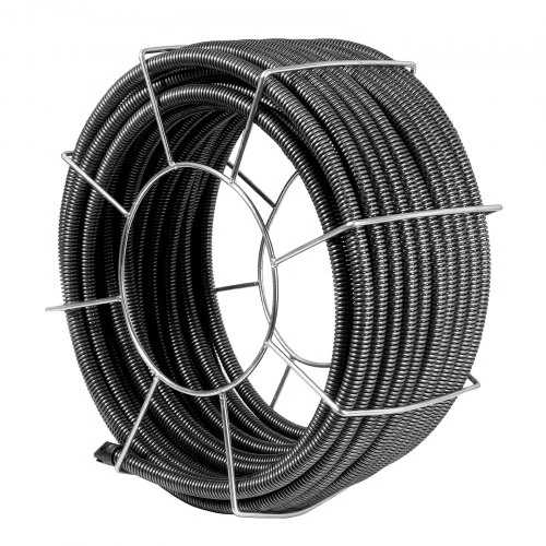 VEVOR Drenažo valymo trosas RC-9001C, 30 m x 19 mm, su 4 pjovikliais, vamzdžiams 100-200 mm