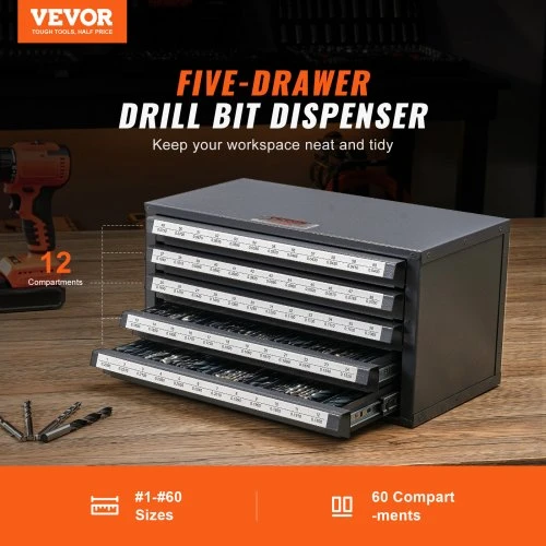 Koduva Drill organizer cabinet VEVOR ET5-D, pilkas su oranžine tekstūra, 41 x 26 x 26 cm