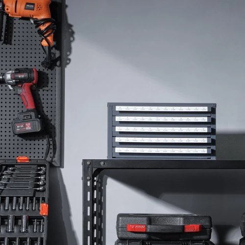 Koduva Drill organizer cabinet VEVOR ET5-D, pilkas su oranžine tekstūra, 41 x 26 x 26 cm