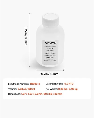 Koduva Drumstumo kalibravimo tirpalas VEVOR TN500-2, 0 NTU, 100 ml