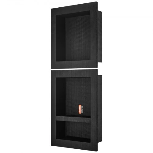 VEVOR Dušo niša, triguba lentyna, XPS plastikas, juoda, 10 x 41 x 102 cm