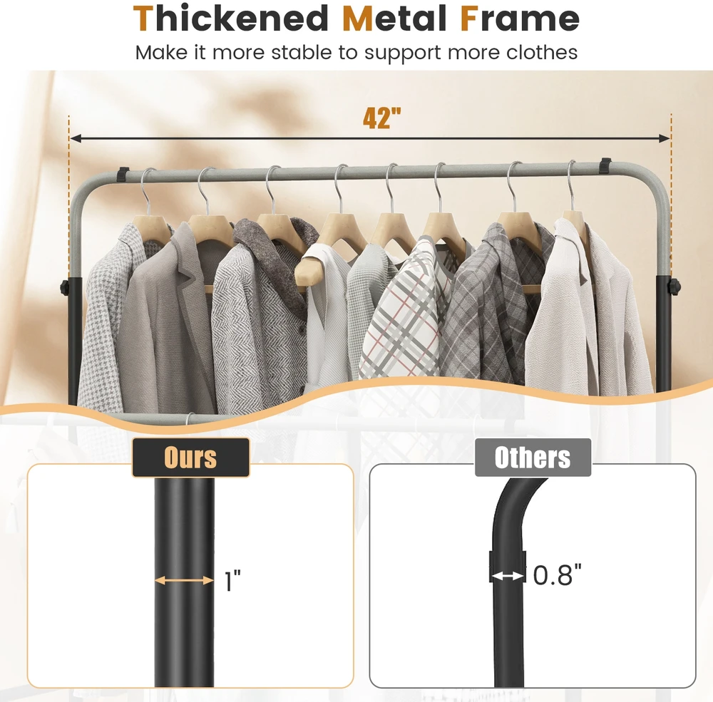 Promotion Dvigubas drabužių pakaba su reguliuojamu aukščiu, sidabrinė