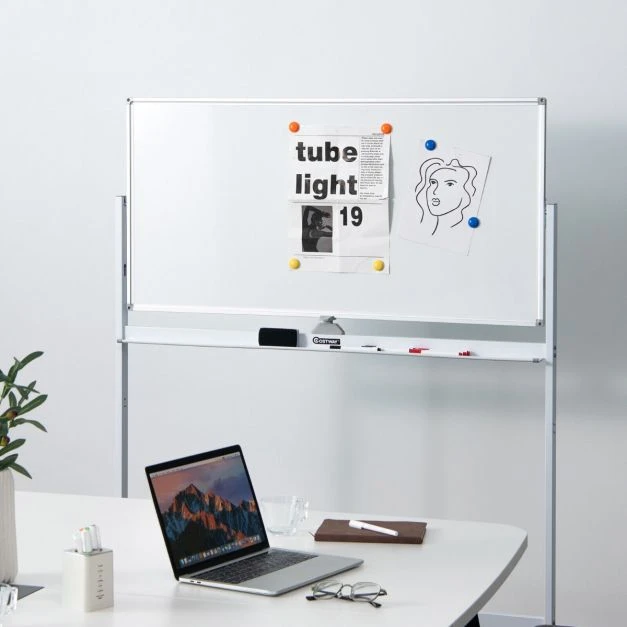 Promotion Dvipusė magnetinė mobilioji lenta 120x60 cm balta
