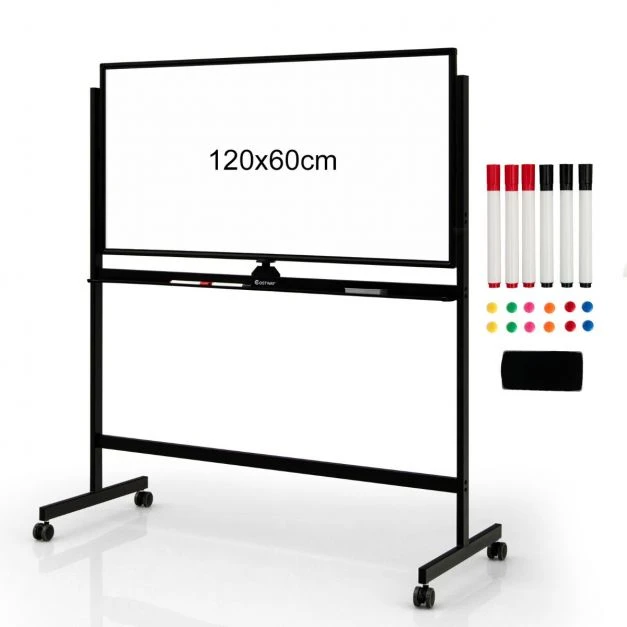 Promotion Dvipusė magnetinė mobilioji lenta 120x60 cm juoda