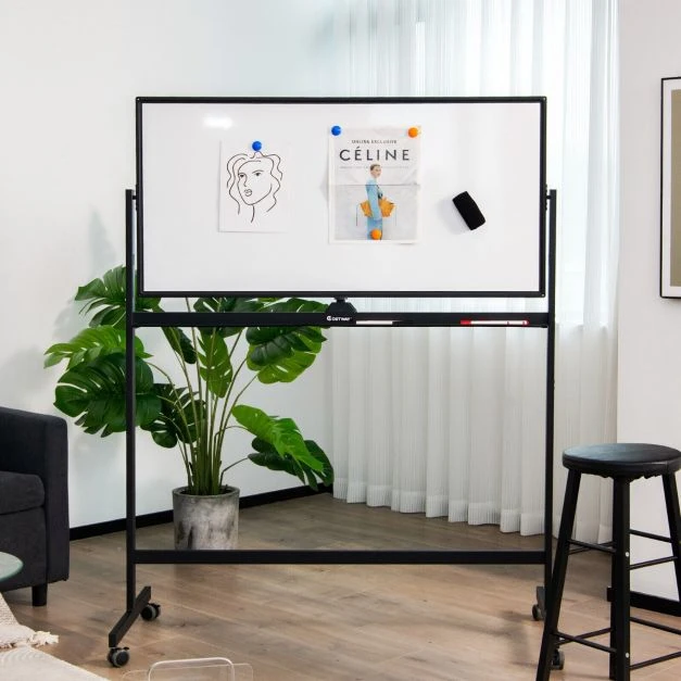 Promotion Dvipusė magnetinė mobilioji lenta 120x60 cm juoda