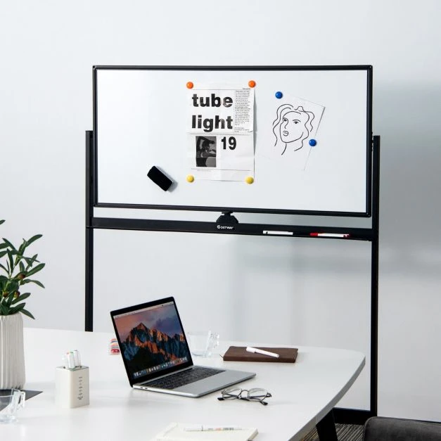 Promotion Dvipusė magnetinė mobilioji lenta 120x60 cm juoda